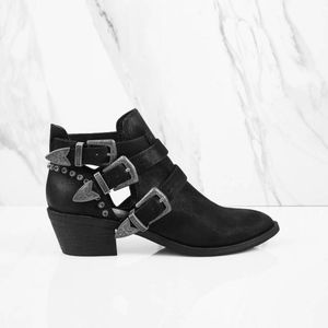 Dolce Vita Black Western Cut-Out Booties